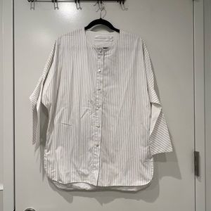 Victoria Beckham - White stripe button down shirt